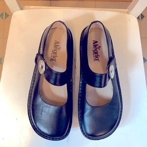 Alegria Black Leather Mary Janes